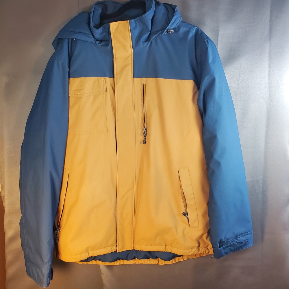 Swisstech Blue and tan/gold Insulated Winter Parka XL 46-48 Multiple Pockets